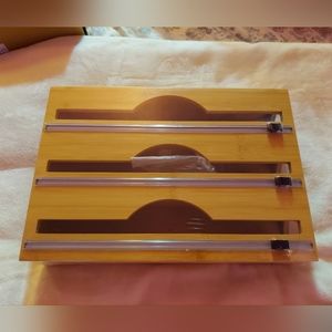 Bamboo Cling Wrap Foil Dispenser With Slide Cutter